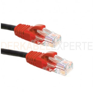 Cat5e U/UTP Cross-over kabel, PVC, Schwarz, 1m
