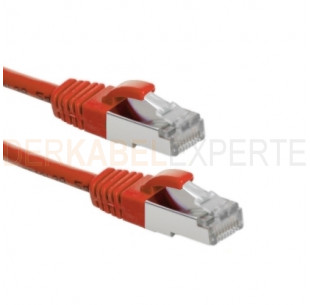Cat6A S/FTP Patchkabel, AWG26, LSZH, Rot, 15m