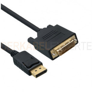 DisplayPort - DVI Kabel, Schwarz, 2m