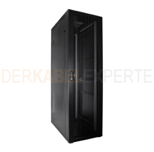 Serverschrank, 27HE, 800 x 1000, Perforierte Türen, Schwarz