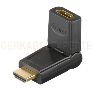 HDMI Adapter, stecker - buchse, Flexibel, Schwarz
