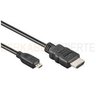 Micro HDMI 1.4 Kabel, Schwarz, 2m