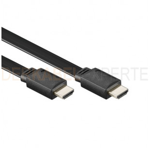 HDMI 1.4 Kabel, Flachkabel, Schwarz, 1m