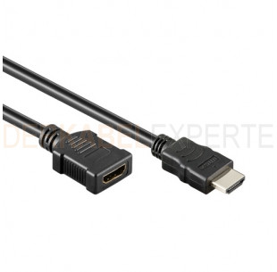 HDMI 1.4 Verlängerungskabel, Schwarz, 1m