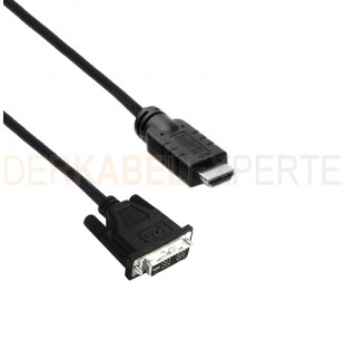 HDMI - DVI Kabel, Singlelink (18+1), SLAC, Schwarz, 10m