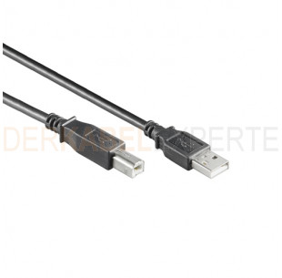 USB 2.0 Kabel, A - B, Schwarz, 0.5m