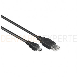 USB 2.0 Kabel, A - miniB5, Schwarz, 0.5m