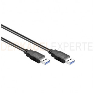 USB 3.0 Kabel, A - A, Schwarz, 0.5m