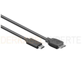 USB 3.0 Kabel, C - Micro-B stecker, Schwarz, 1m