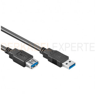 USB 3.0 Verlängerungskabel, A - A, Schwarz, 1m
