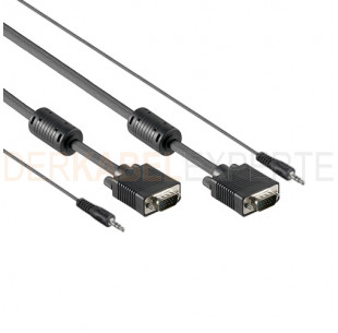 VGA Kabel mit Audio, Hohe Qualität, Schwarz, 3m