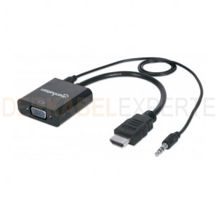 HDMI - VGA & Audio Adapter, Schwarz, 0.30m
