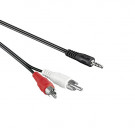 Audio Kabel, 3.5mm Jack - 2x Cinch, Schwarz, 2m