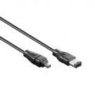 FireWire Kabel, 6-pin - 4-pin, Schwarz, 2m