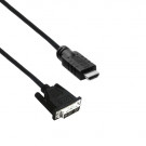 HDMI - DVI Kabel, Singlelink (18+1), SLAC, Schwarz, 15m