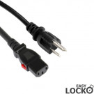 Netzkabel, Amerika - C13 Lock (Easy Lock™), 3x AWG18, Schwarz, 1.8m