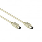 PS/2 Kabel, miniDIN 6-pin stecker - miniDIN 6-pin stecker, Beige, 2 meter
