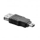 USB 2.0 Adapter, USB-A buchse - USB-miniB5 stecker, Schwarz