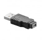USB 2.0 Adapter, USB-A stecker - USB-miniB5 buchse, Schwarz