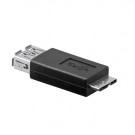 USB 3.0 Adapter, USB-A buchse - microB stecker, Schwarz