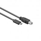 USB 2.0 Kabel, C - B stecker, Schwarz, 1m