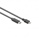 USB 2.0 Kabel, C - Micro-B stecker, Schwarz, 1m