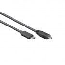 USB 2.0 Kabel, C - Mini-B stecker, Schwarz, 1m