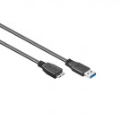 USB 3.0 Kabel, A - microB, Schwarz, 2m