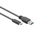 USB 3.1 Gen2 Kabel, C - A, Schwarz, 1m